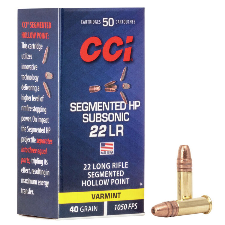 CCI CCI 22LR SUB-SONIC 40gr SEGMENTED HP 1050fps BRICK OF 500rds