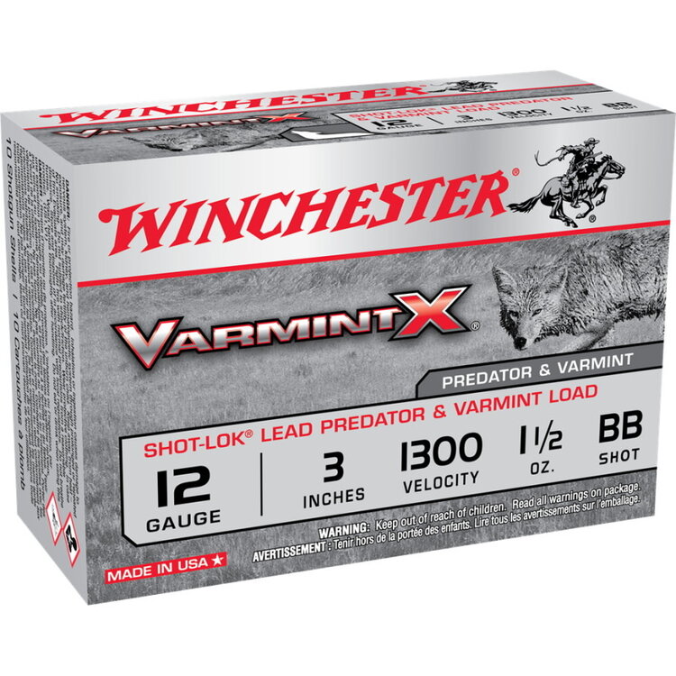 WINCHESTER VARMINT X  12GA 3" 1.5OZ  BB 1300FPS COYOTE LOAD 10RDS