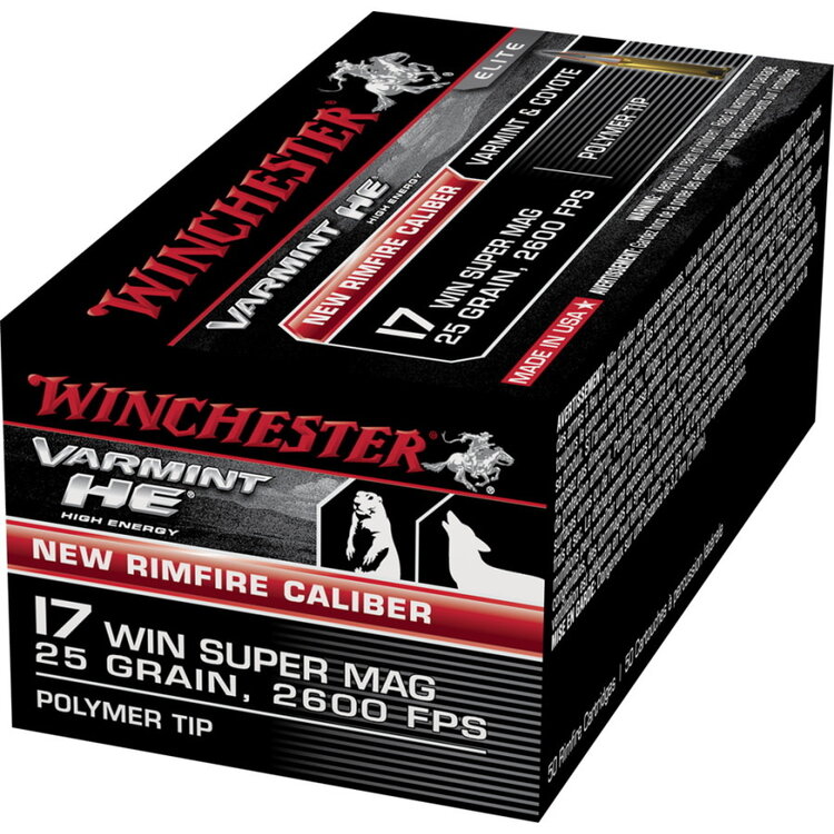 WINCHESTER VARMINT HE  17 WSM  25GR 2600FPS 50/PK