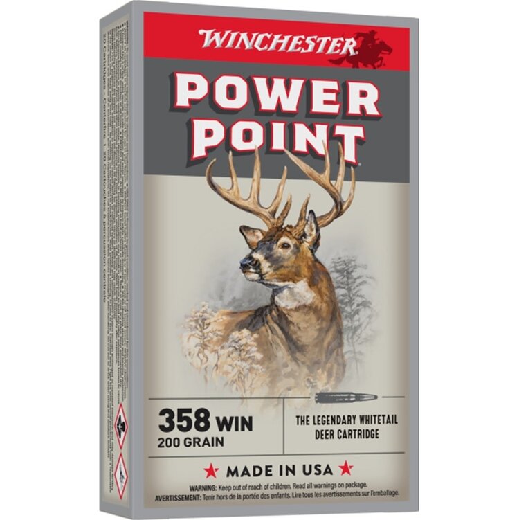 WINCHESTER 358 WIN 200GR POWER POINT 20/PK
