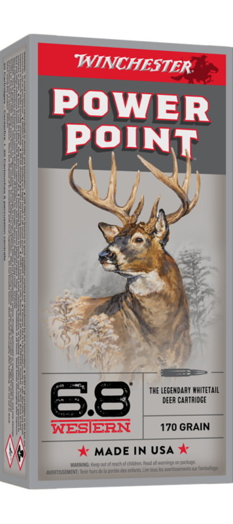 WINCHESTER  6.8 WESTERN 170GR POWER-POINT 20/PK