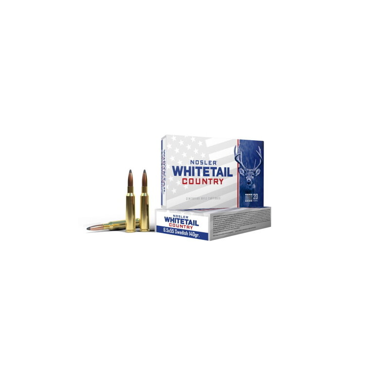 NOSLER NOSLER WHITE TAIL COUNTRY 6.5X55 SWED 140G SB SP 20RDS