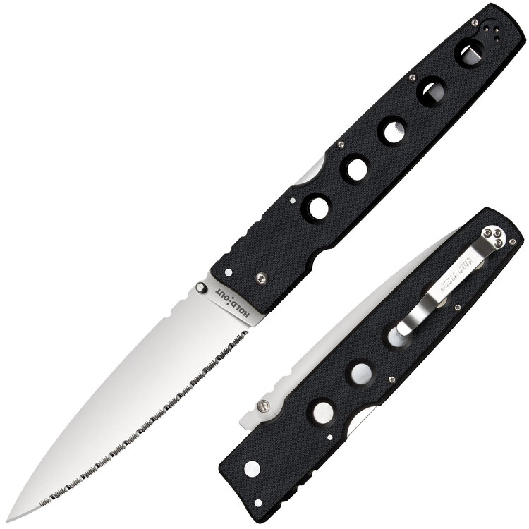 COLD STEEL COLD STEEL HOLD OUT 6" BLADE FULL SERRATED EDGE BLK S35VN