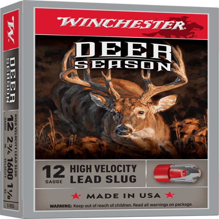 WINCHESTER DEER SEASON 12GA 2.75" 1-1/8OZ RFILED SLUG 1600FPS 5RDS