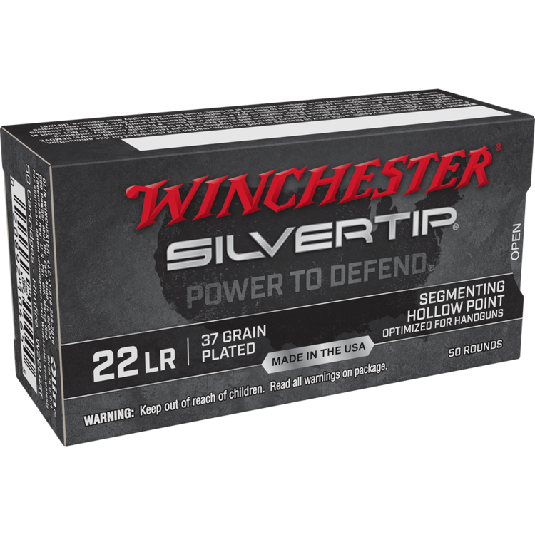 WINCHESTER SILVERTIP 22 LR SILVERTIP SEGMENTING HP PLATED 37GR 50RDS
