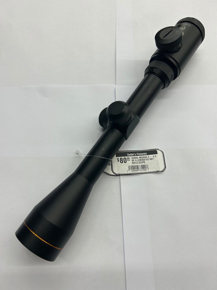 RAVAGE (USED) RAVAGE 3 - 9 X 40 ILLUMINATED RET RIFLE SCOPE