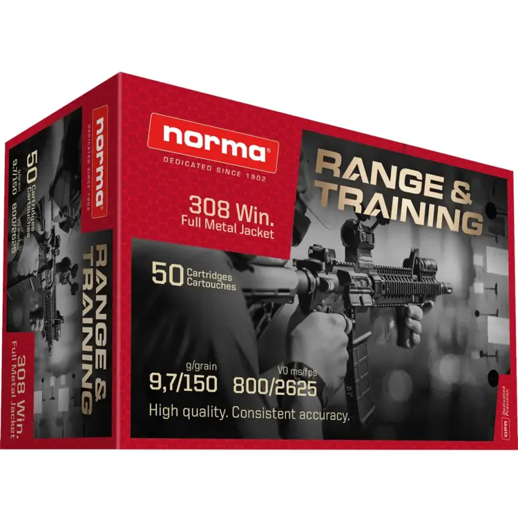 NORMA NORMA RANGE AND TRAINING 308WIN 150GR FMJ 50RNDS