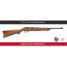 RUGER 10/22 22LR 18.5″ SATIN BLUED BARREL WOOD 250TH ANNIVERSARY