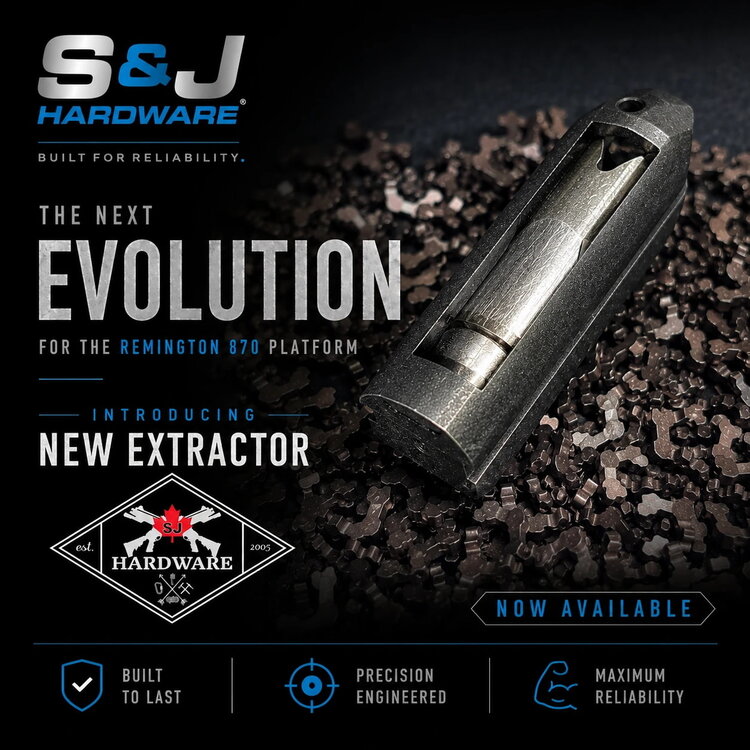 S&J HARDWARE EXTRACTOR AND SPRING FOR REMINGTON 870 AND 1100 SHOTGUNS