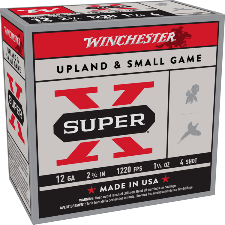 WINCHESTER SUPER-X 12GA 2-3/4" #4  1-1/8OZ 25RDS