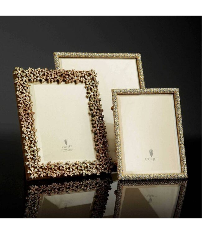 L’Objet Garland Frame Platinum with White Crystals (Small)