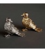 L’Objet Bird Napkin Rings in Platinum with blue crystals (set of 4)