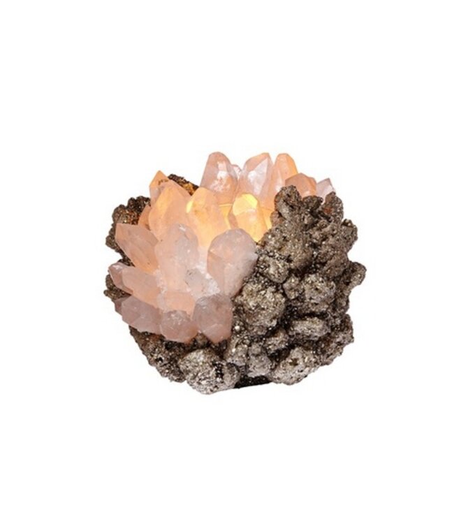 Cayen Collection Clear Quartz and Pyrite Votive  9x7LG