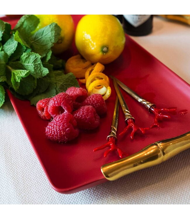 L’Objet Coral Cocktail Single-Prong Picks (Set of 4)