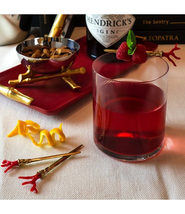 L’Objet Coral Cocktail Single-Prong Picks (Set of 4)