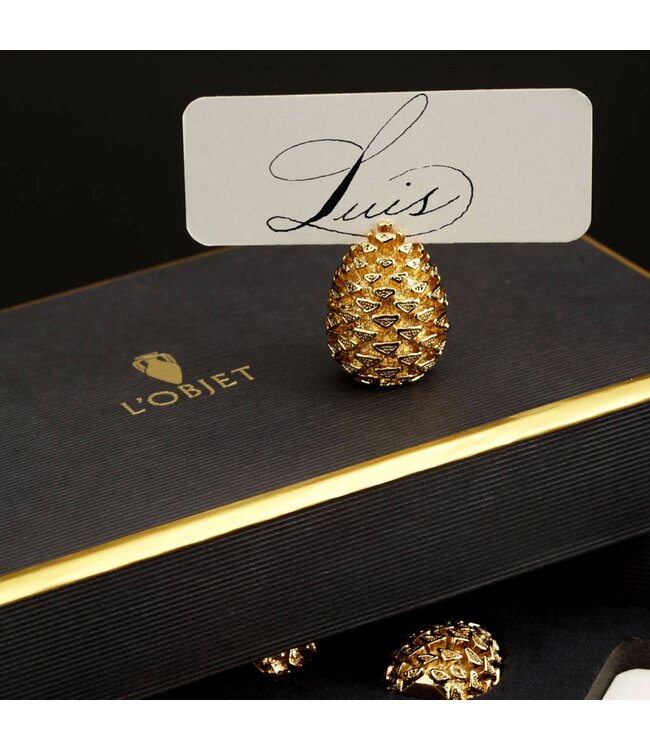 L’Objet Gold Pinecone Place Card Holders (Set of 6)