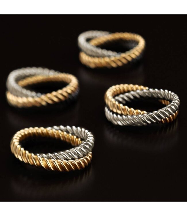 L’Objet Deco Twist Napkin Jewels Gold & Platinum (Set of 4)