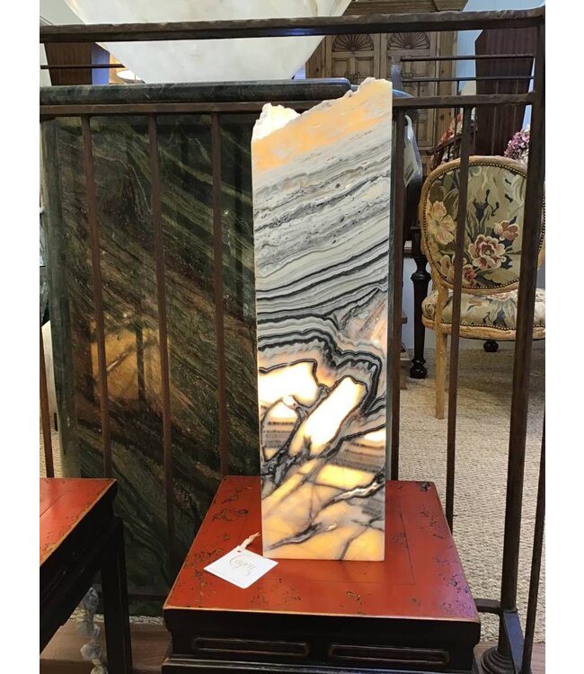 Cayen Collection Zebra Onyx Prism Lamp w/ Rustic Edge (Each)