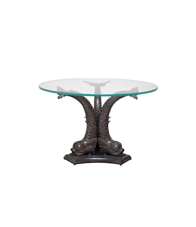 Tony Duquette Cete Table. - Venetian Dolphin Pedestal