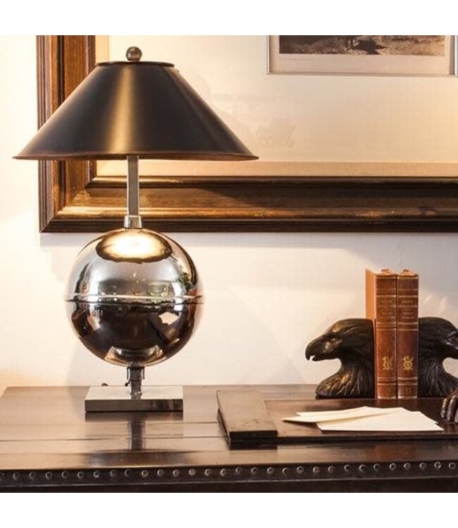 Jan Barboglio Luna Lamp Nickel with Nickel Shade