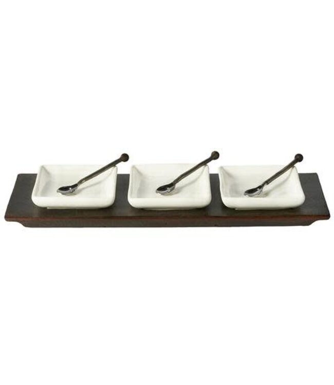 Jan Barboglio Tres Servidor w/3 ceramic tray