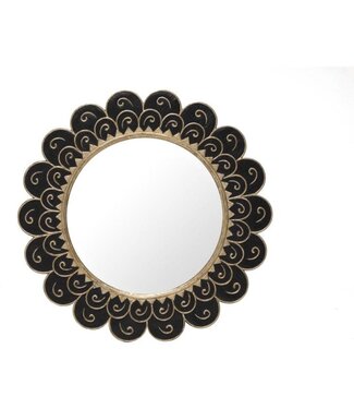 Cayen Collection Clowd Matte Black Mirror Gold Leaf Mirror