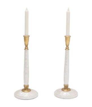 Cayen Collection Mother of pearl candlesticks -Set of 2