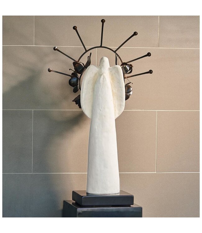 Jan Barboglio Angelica Angel with Forged Wreath Roses