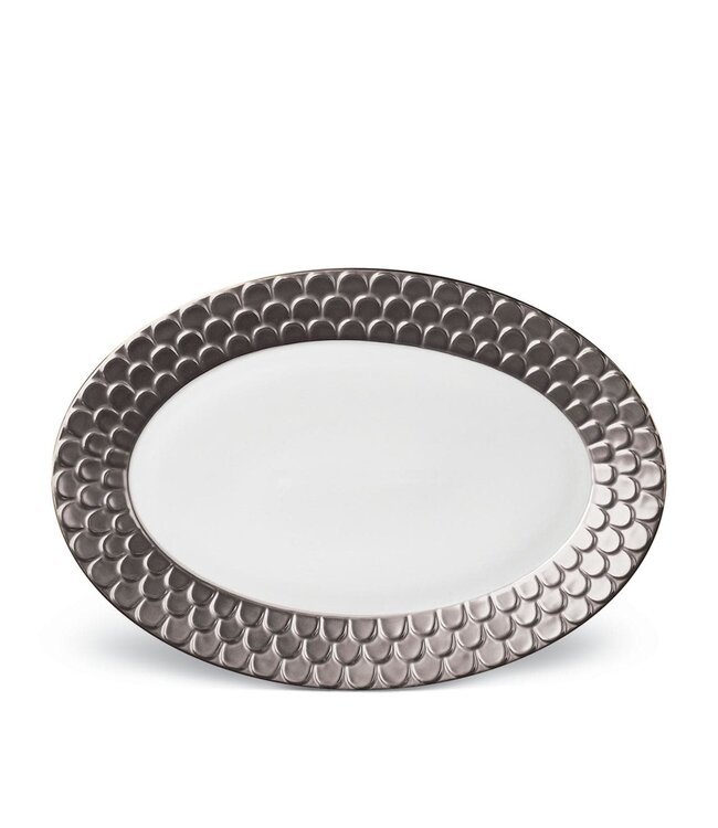 L’Objet Aegean Oval Platter Platinum