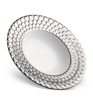 L’Objet Aegean Rimmed Serving Bowl Platinum