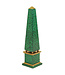 Cayen Collection Hand Painted Faux Malachite Obelisk