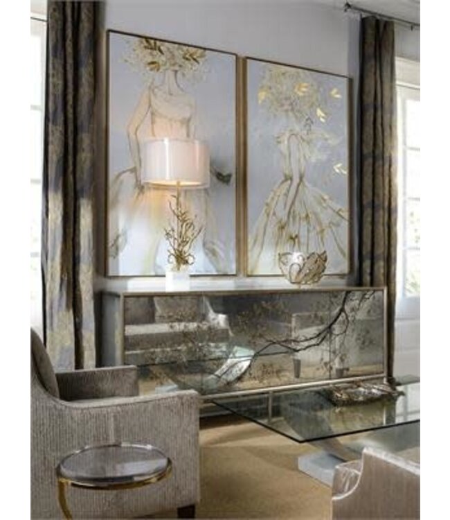 John - Richard Double Oyster Bowl in Gold and Silver Enamel