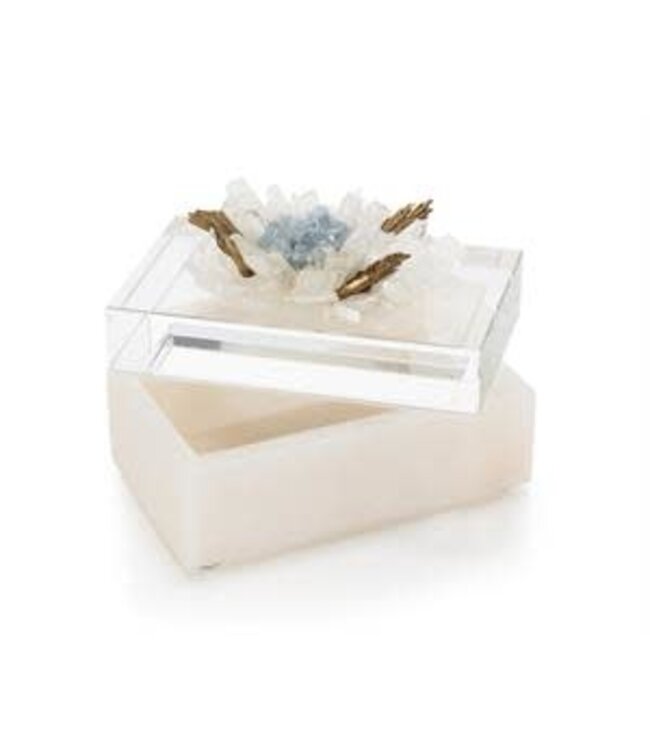 Cayen Collection Festooned in Stones Box - Celestite