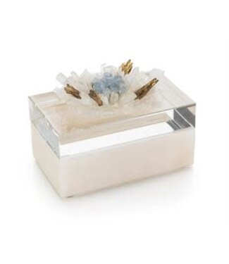 Cayen Collection Festooned in Stones Box - Celestite