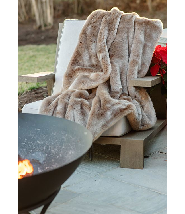 Cayen Collection Champagne Mink Faux Fur Throw  60 x72