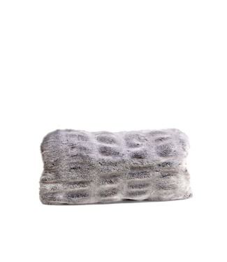 Cayen Collection Platinum Mink Faux Fur Lumbar Pillow 12x22