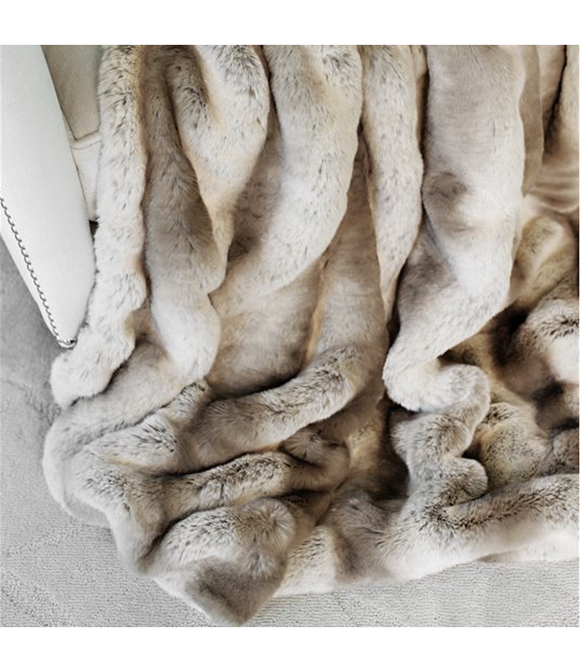 Cayen Collection Luxe Chinchila Mink Faux Fur Throw 60x60