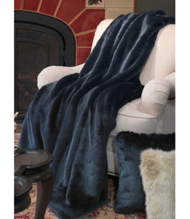 Cayen Collection Sapphire Faux Mink Throw Small