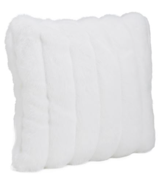 Cayen Collection White Mink Faux Fur Pillow 24x24