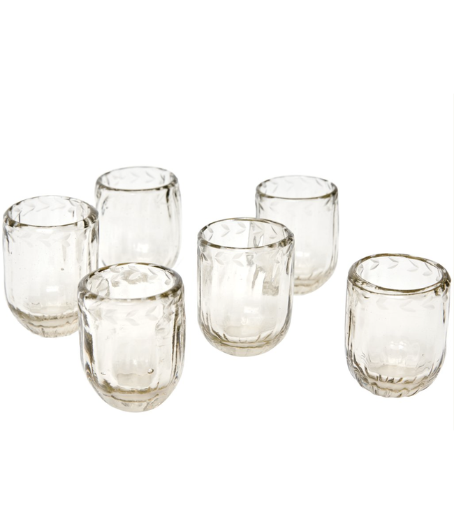 Jan Barboglio Pequenas Acanaladas Fluted Glass Vessels set of 6