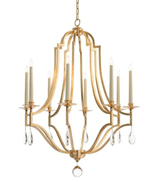 John - Richard Gold Leaf and Crystal Chandelier