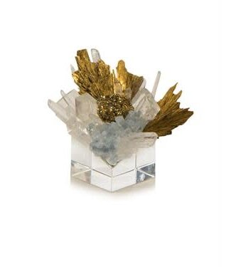 Cayen Collection Stone Cluster in Clear, Yellow Quartz, and Gold