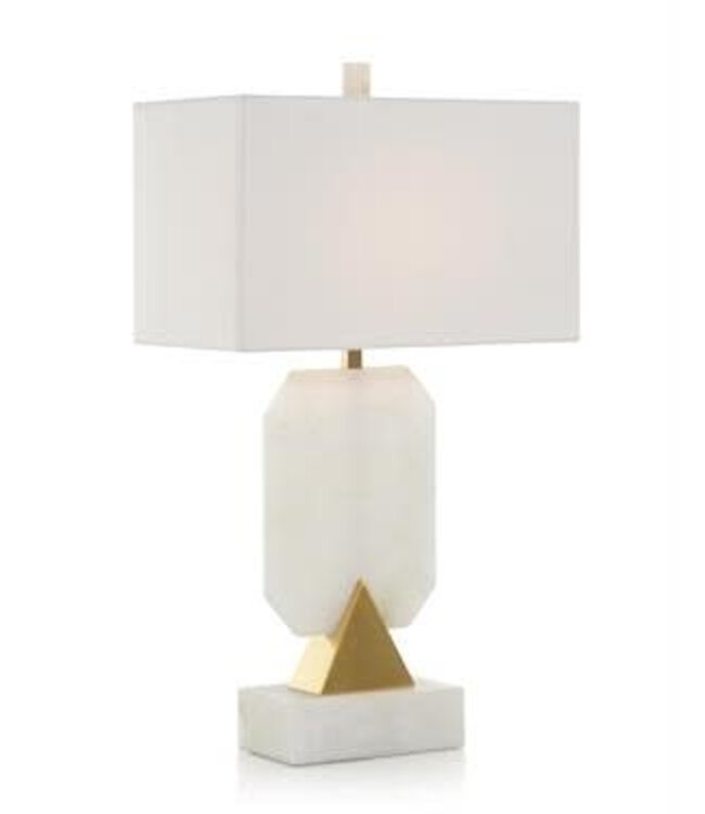 John - Richard Emerald-Cut Alabaster Table Lamp