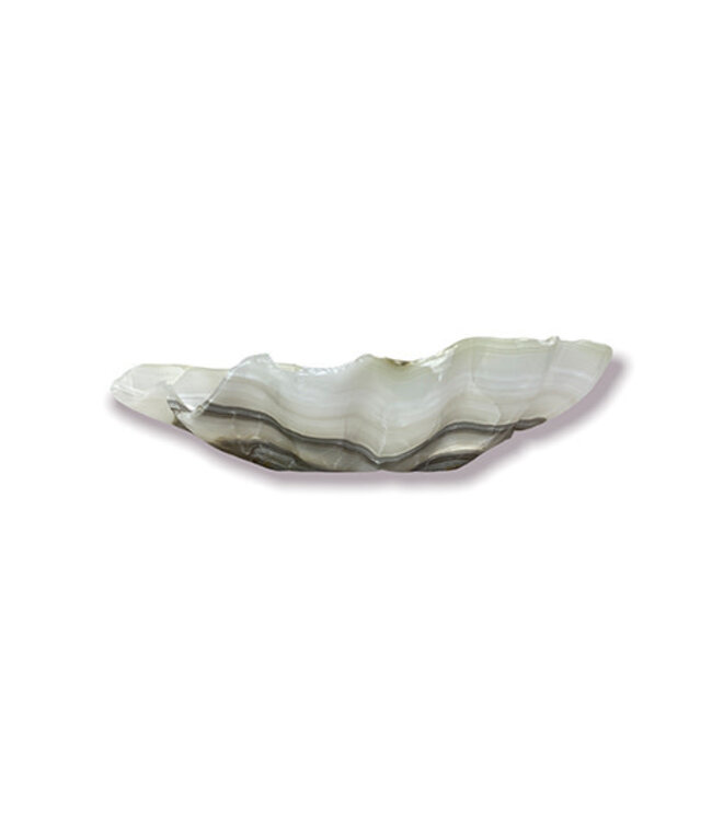 Cayen Collection Light Gray Polished Onyx Bowl 83x47x24