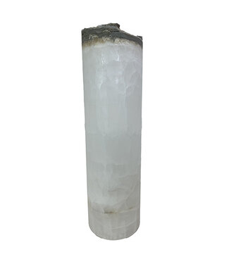 Cayen Collection White Onyx Cylindrical Lamp rustic edge12x40