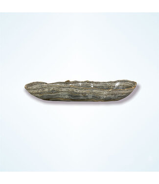Cayen Collection Aragonite Onyx Canoe Bowl Rustic Edge 70 cm