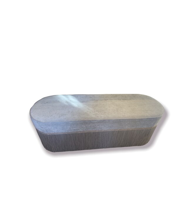 Light Gray Long Oval Bench