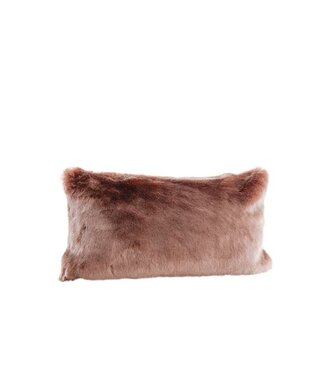 Cayen Collection Rose Quartz Mink Faux Fur Pillow 12"x22"