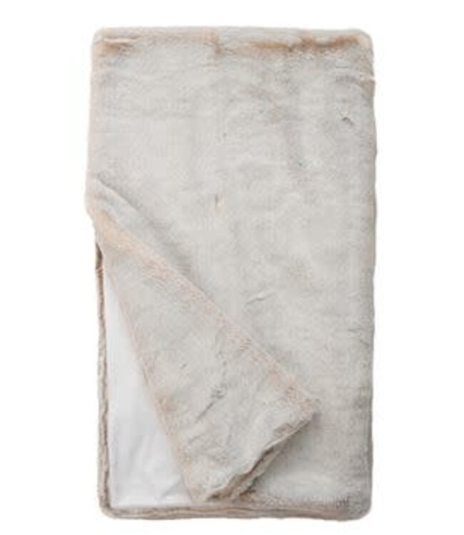 Cayen Collection Pearl Ivory Faux Mink Throw