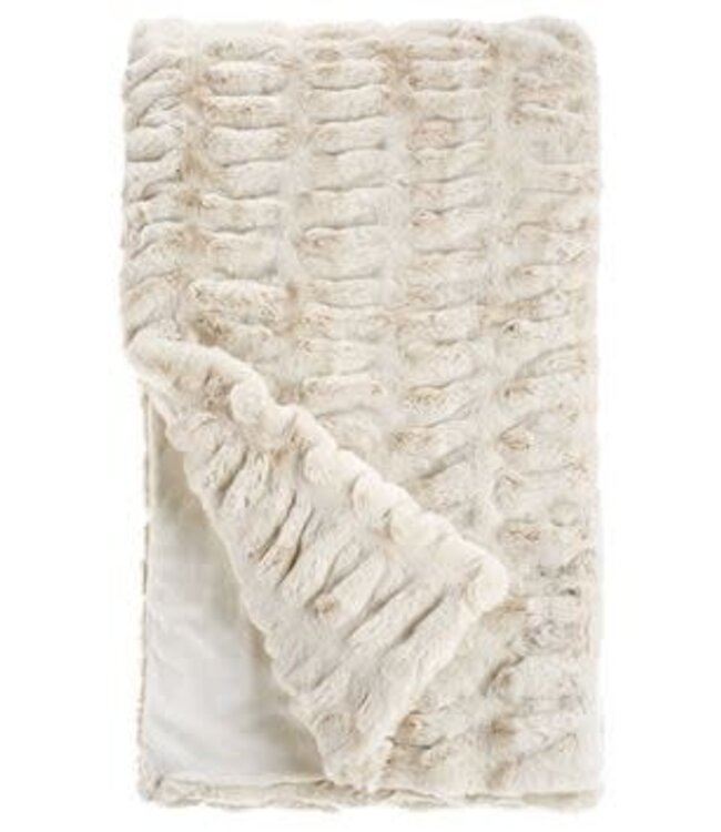 Cayen Collection Ivory Mink Faux Fur Throws 60x72